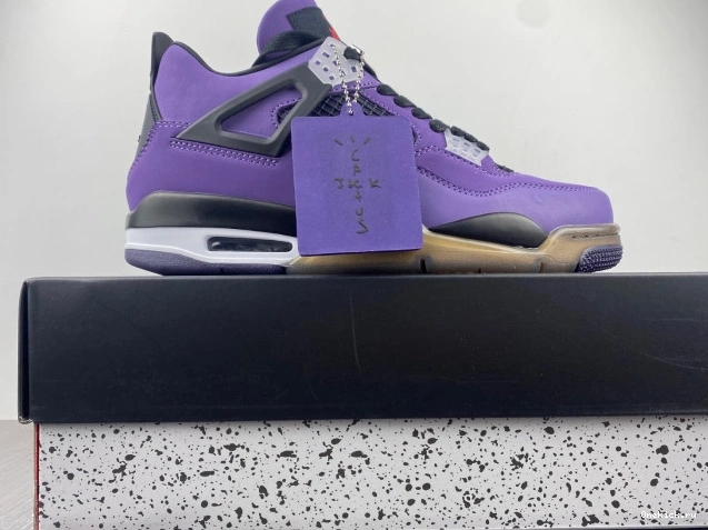 One Kick Jordan and LN4 Family) 766296 Retro 4 Purple (Friends Travis Scott 0713